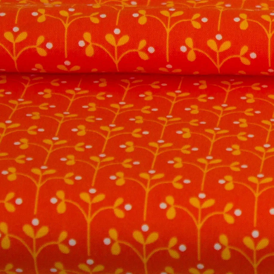 Katoen oranje met retro motief